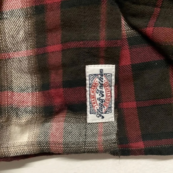 New! Flag & Anthem Mens Plaid Shirt ButtonUp Red Black White Lightweight Medium - Picture 8 of 12